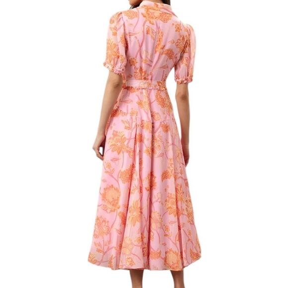 Derek Lam Pink Floral Shirt Dress 38 - Picture 2 of 6